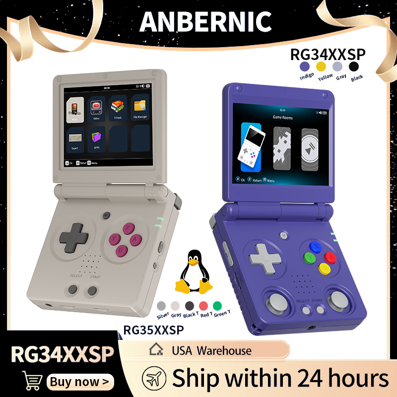 Gaming Console In Chinese - Anbernic RG34XXSP RG35XXSP 플립 휴대용 게임