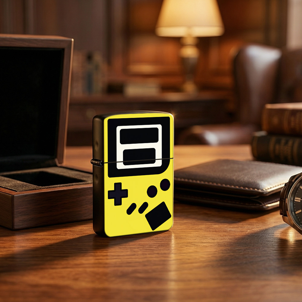 Retro.Gaming Console Yellow - 레트로 게임 플립탑 라이터 빈티지 노란색