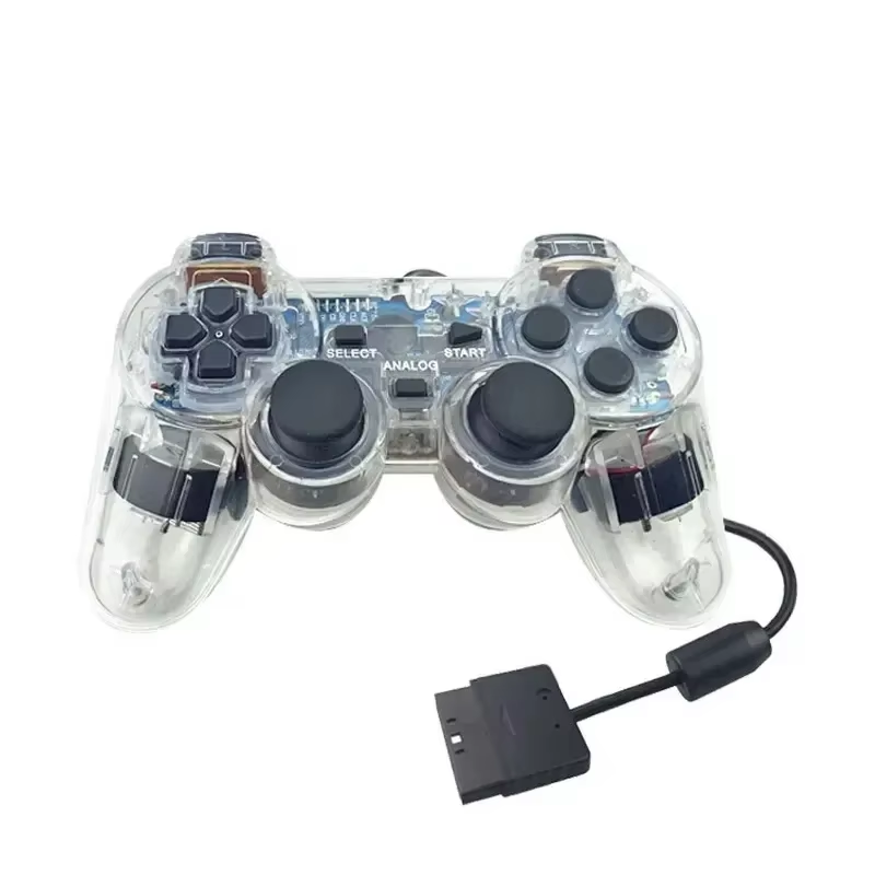 Gaming Console Handle - PS2 컨트롤러 게임패드 핸들 투명 유선