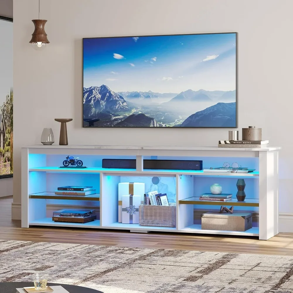 Gaming Console Tv Stand - 75인치 TV용 TV 스탠드, 조절 가능한
