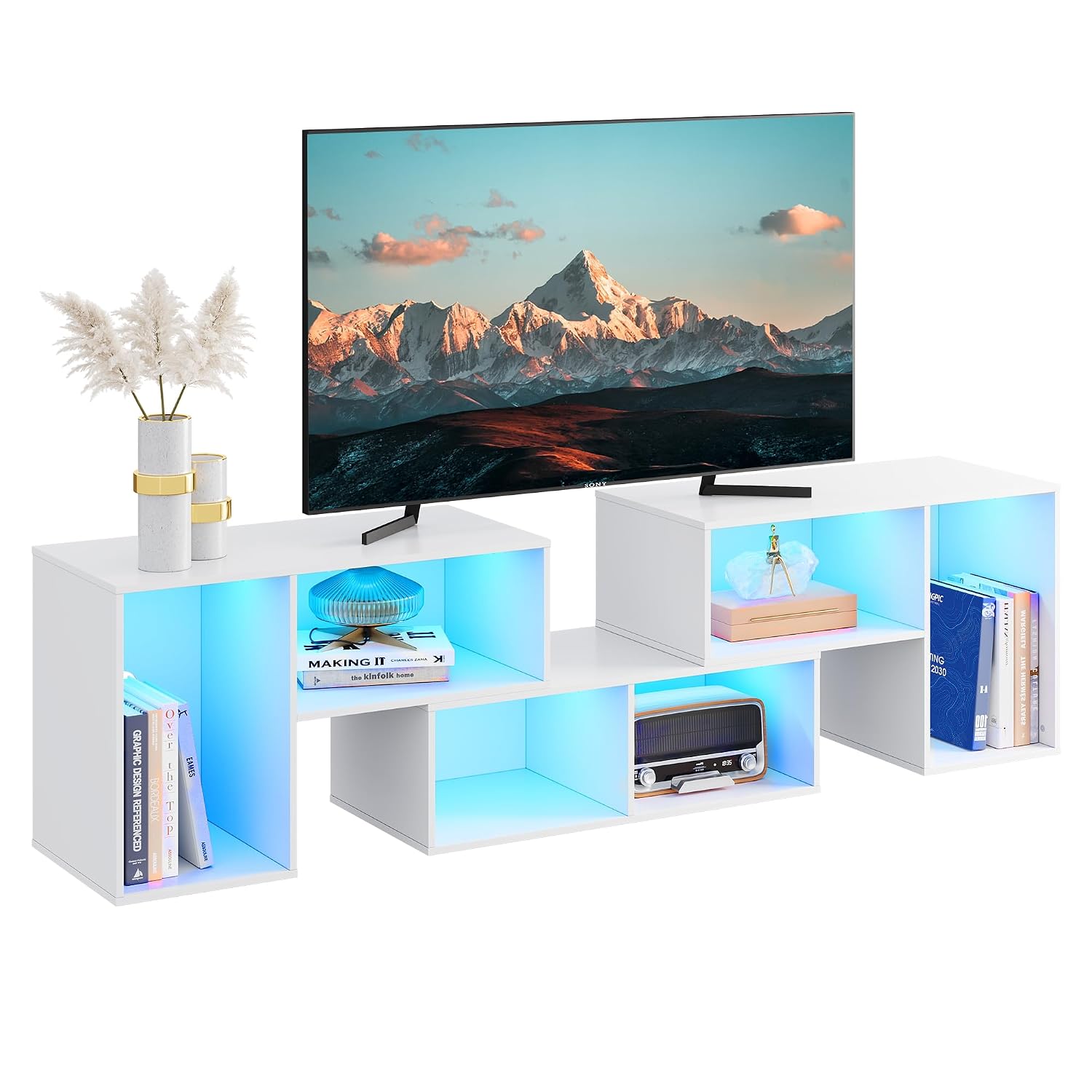 Gaming Console Tv Stand - 변형 가능한 LED 스트립 TV 스탠드,