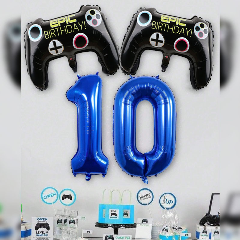3pcs 비디오 게임 파티 용품 세트 아기 소년 생일  - Gaming Console Handle 리뷰 및 가격