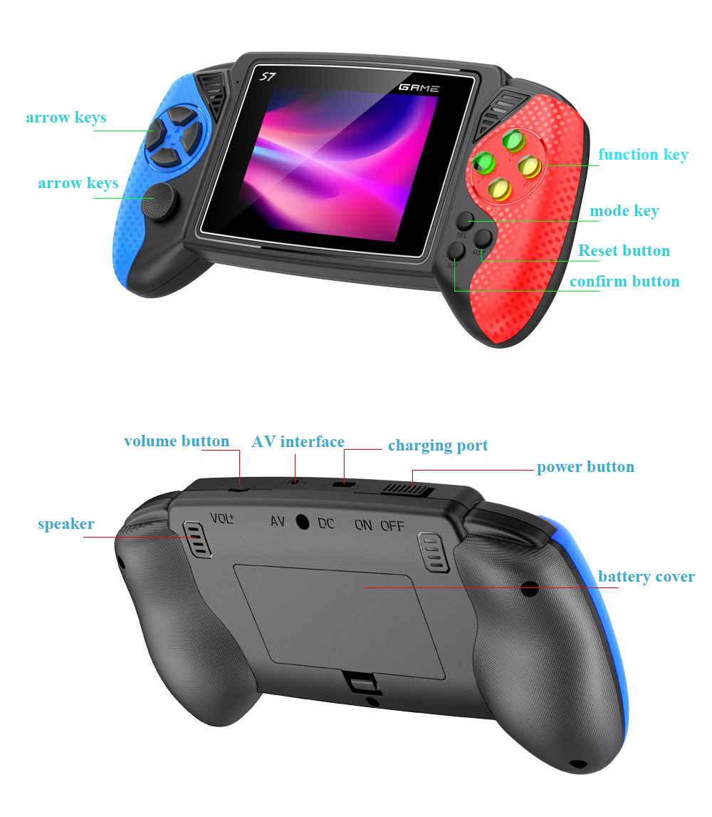 S7 레트로 휴대용 게임기 3.5인치 LCD 화면 62 - Gaming Console In Chinese 리뷰 및 가격