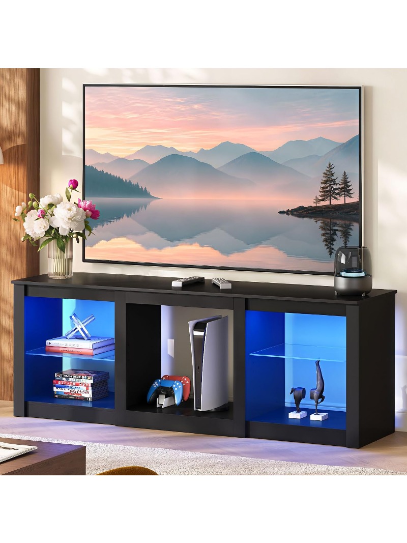 LED TV 스탠드 58인치 엔터테인먼트 센터 유리 선 - Gaming Console Tv Stand 리뷰 및 가격