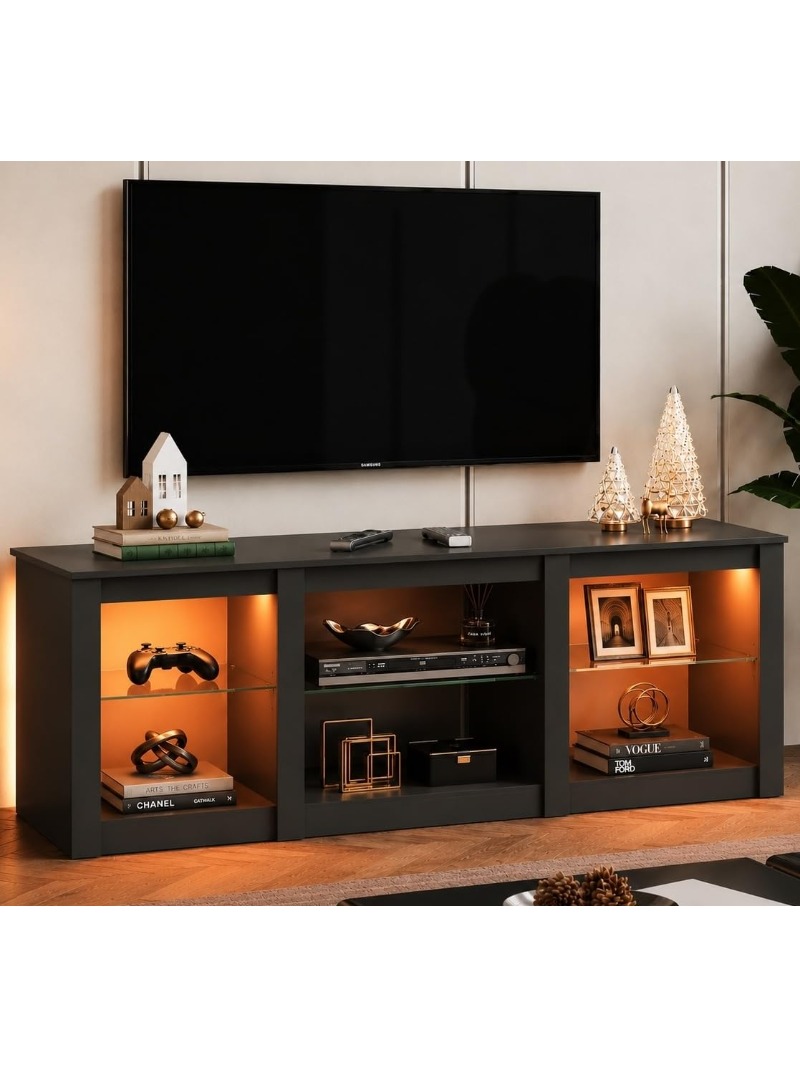 LED TV 스탠드 58인치 엔터테인먼트 센터 유리 선 - Gaming Console Tv Stand 리뷰 및 가격