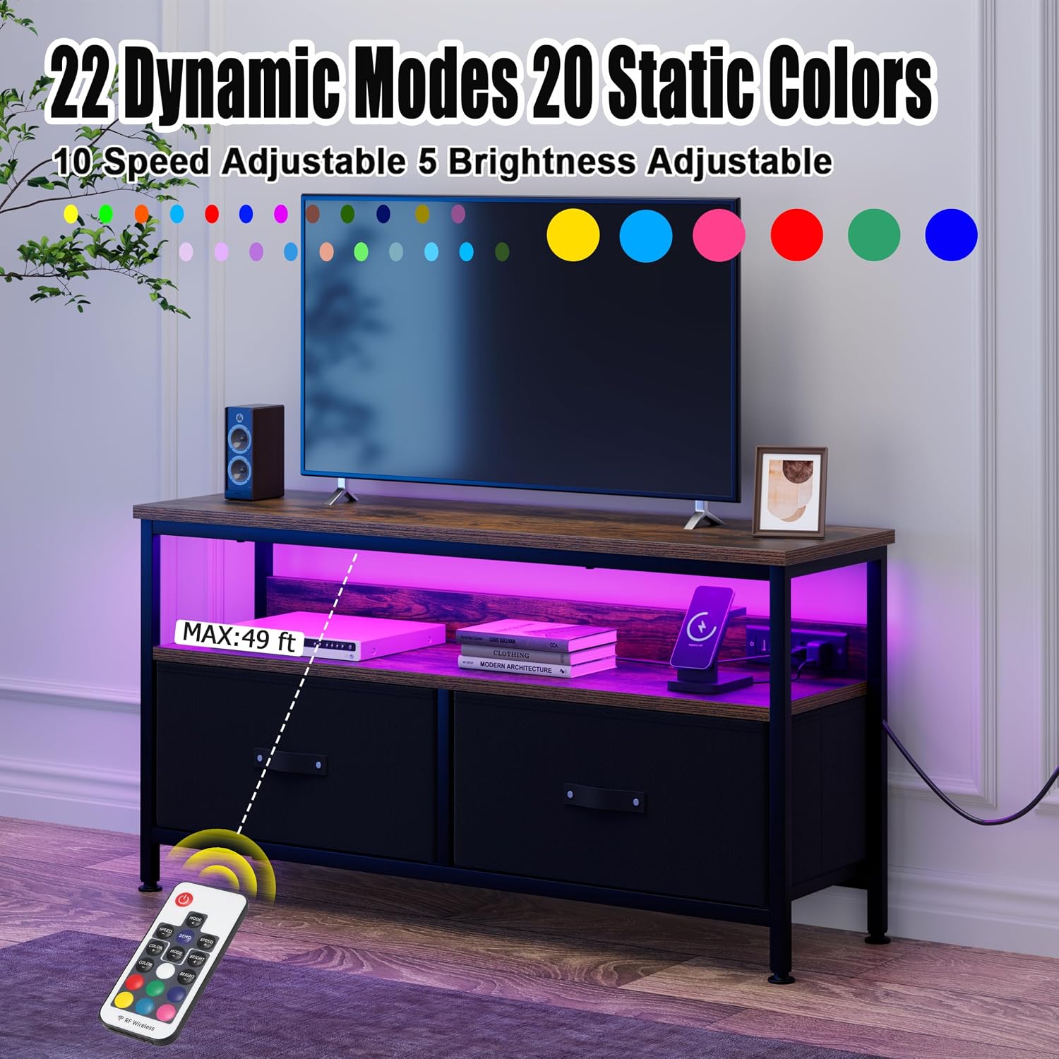 39인치 TV 스탠드(50인치까지 가능), 충전 스테이 - Gaming Console Tv Stand 리뷰 및 가격