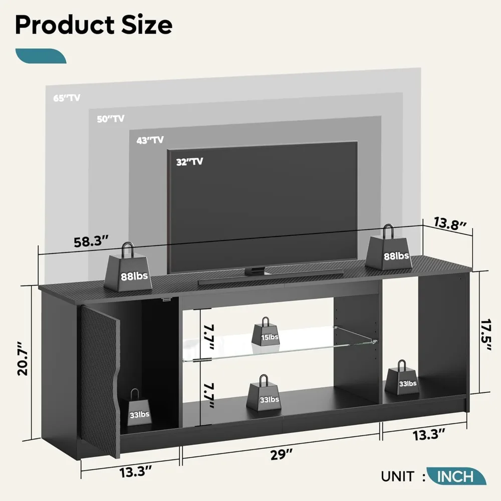 PS5용 베스티어 LED 엔터테인먼트 센터, 60/65 - Gaming Console Tv Stand 리뷰 및 가격