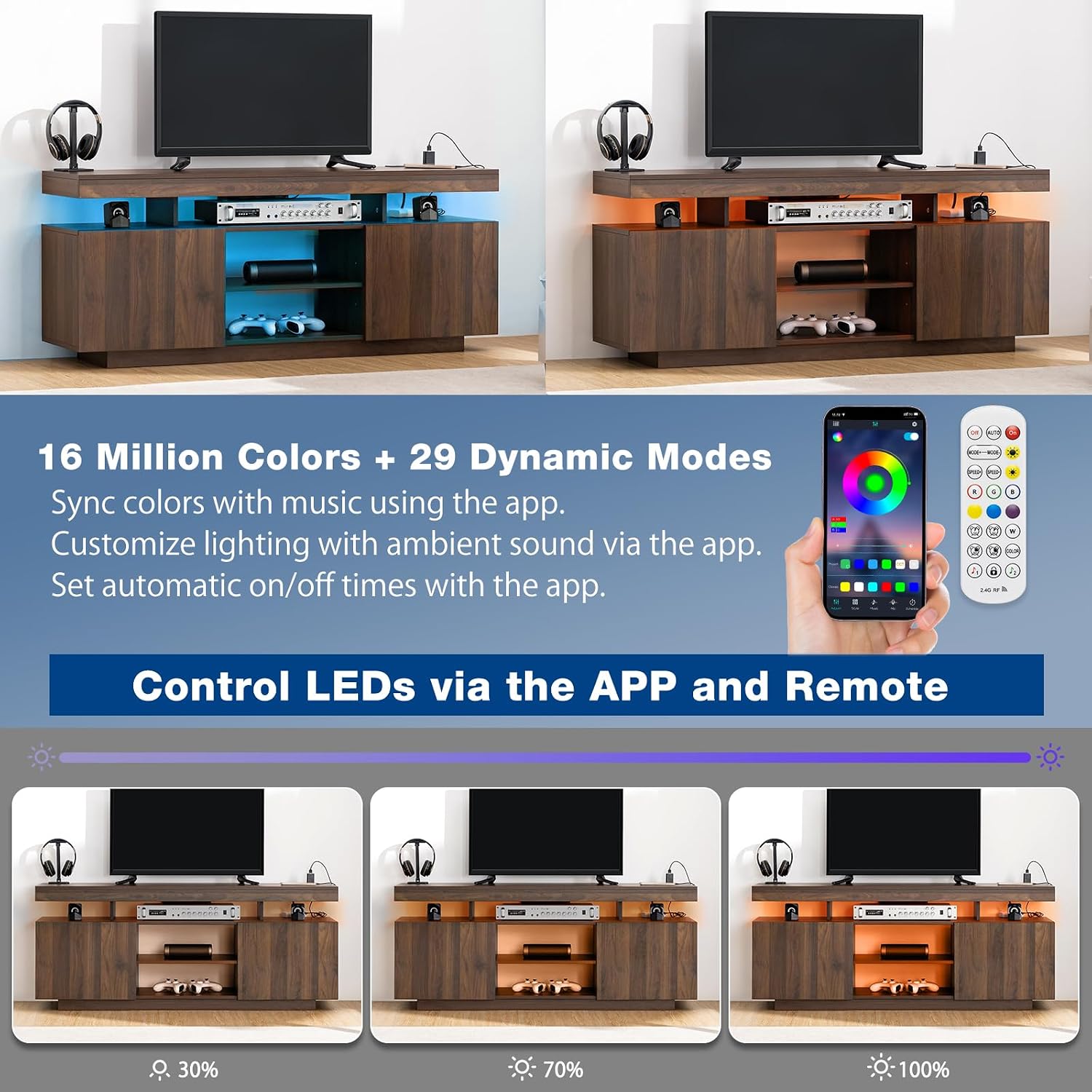LED TV 스탠드(전원 콘센트 및 수납공간 포함),  - Gaming Console Tv Stand 리뷰 및 가격