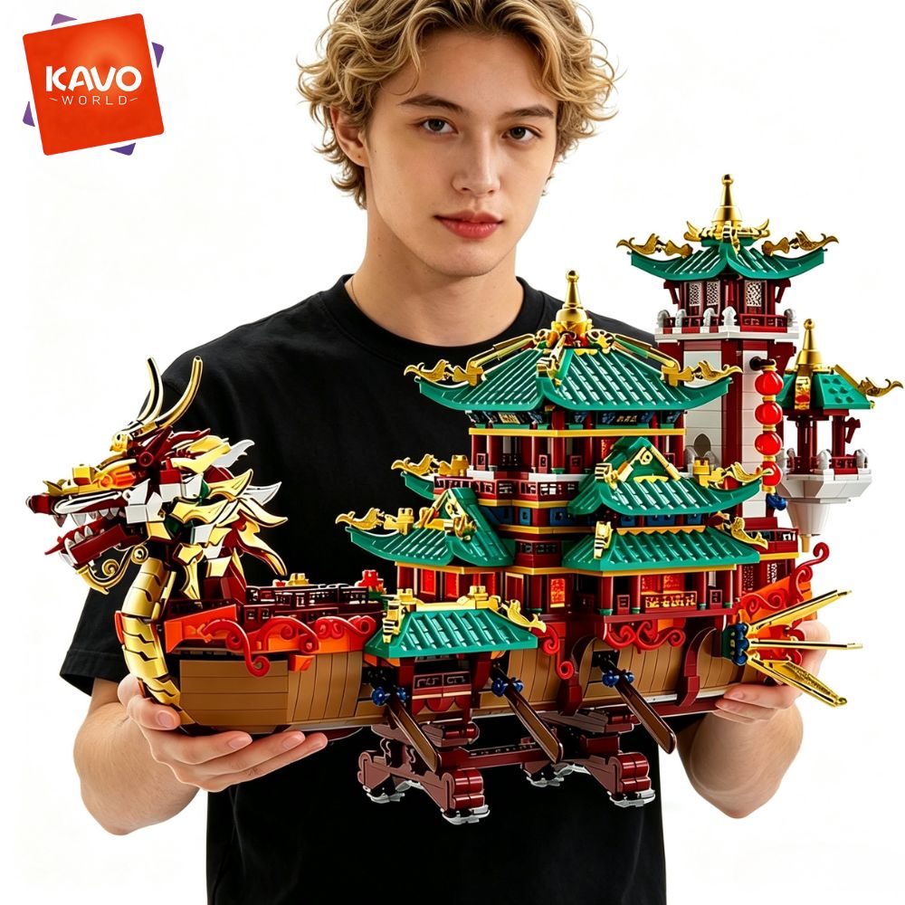 KAVOWORLD 2453피스 드래곤 보트 조립 블록  - Gaming Console Lego 리뷰 및 가격