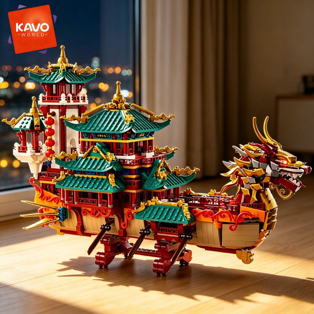 KAVOWORLD 2453피스 드래곤 보트 조립 블록  - Gaming Console Lego 리뷰 및 가격