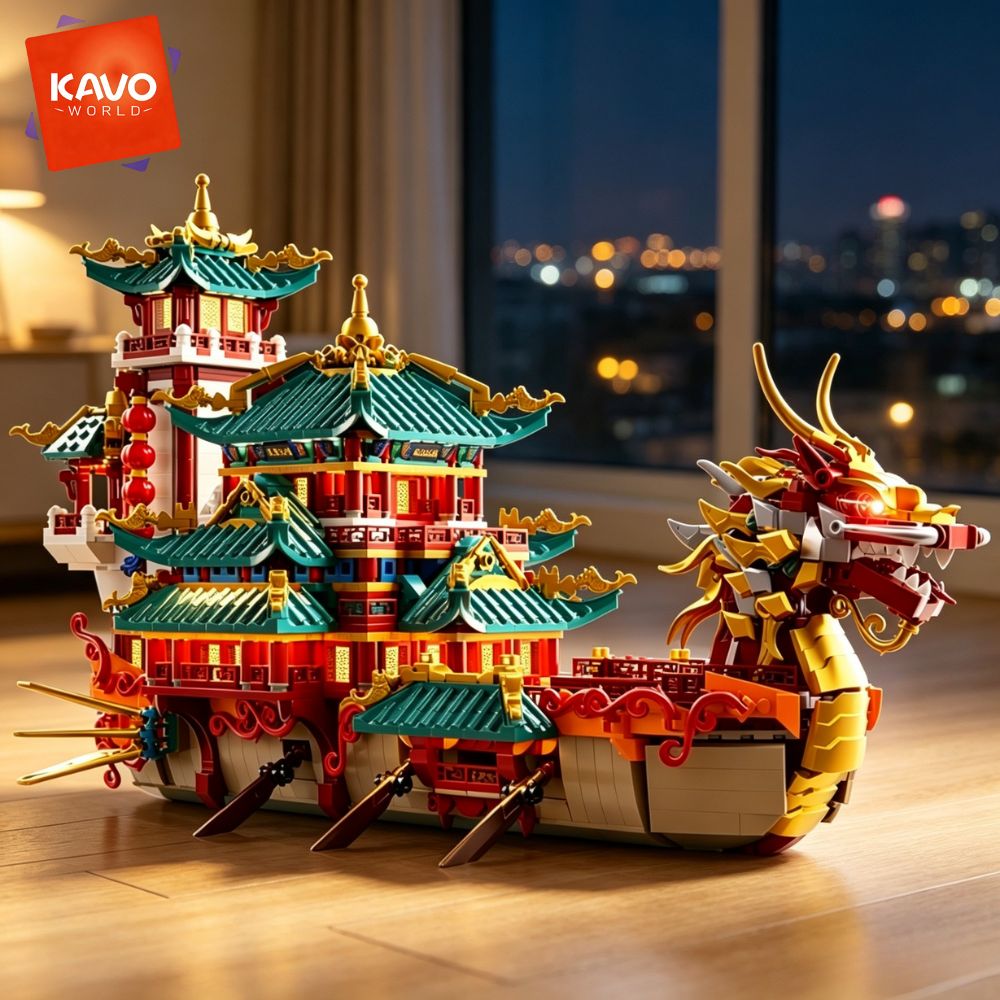 KAVOWORLD 2453피스 드래곤 보트 조립 블록  - Gaming Console Lego 리뷰 및 가격