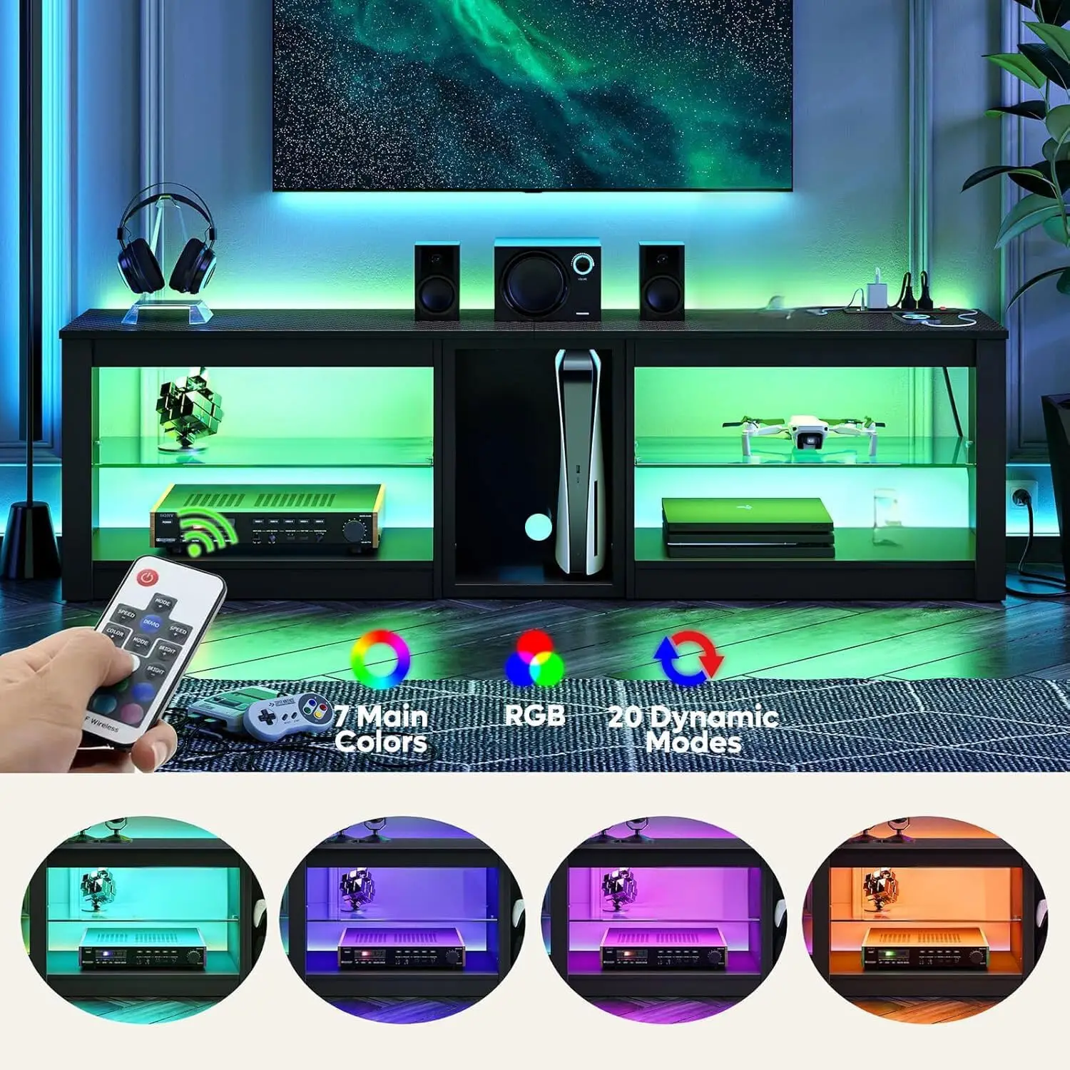 PS5 TV 스탠드용 엔터테인먼트 센터, 70인치 TV - Gaming Console Tv Stand 리뷰 및 가격