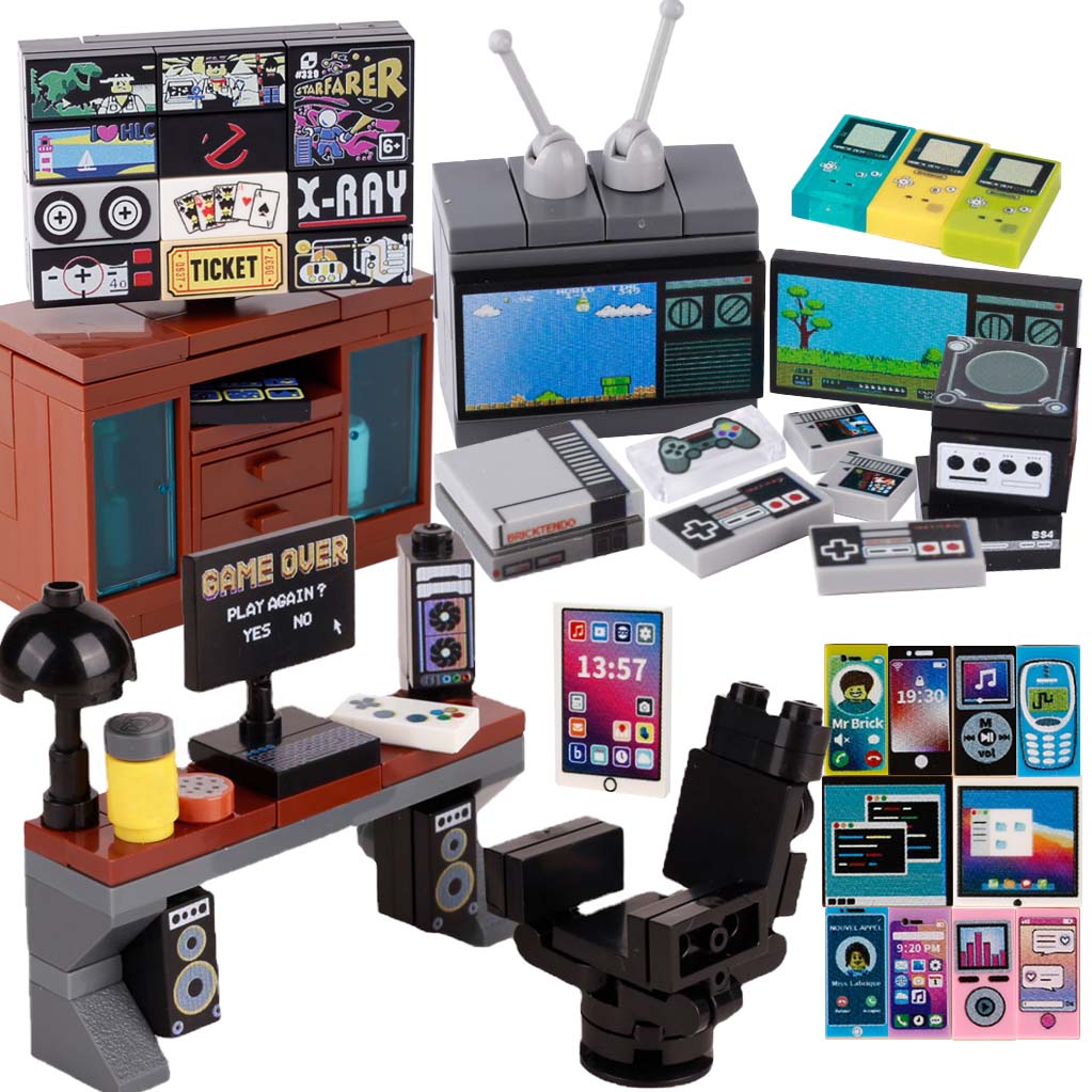 MOC 게임 콘솔 컴퓨터 모델 빌딩 블록 미니 TV 게 - Gaming Console Lego 리뷰 및 가격