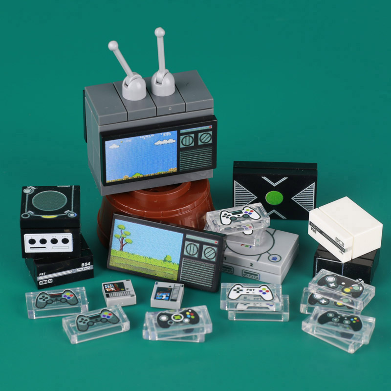 MOC 게임 콘솔 컴퓨터 모델 빌딩 블록 미니 TV 게 - Gaming Console Lego 리뷰 및 가격